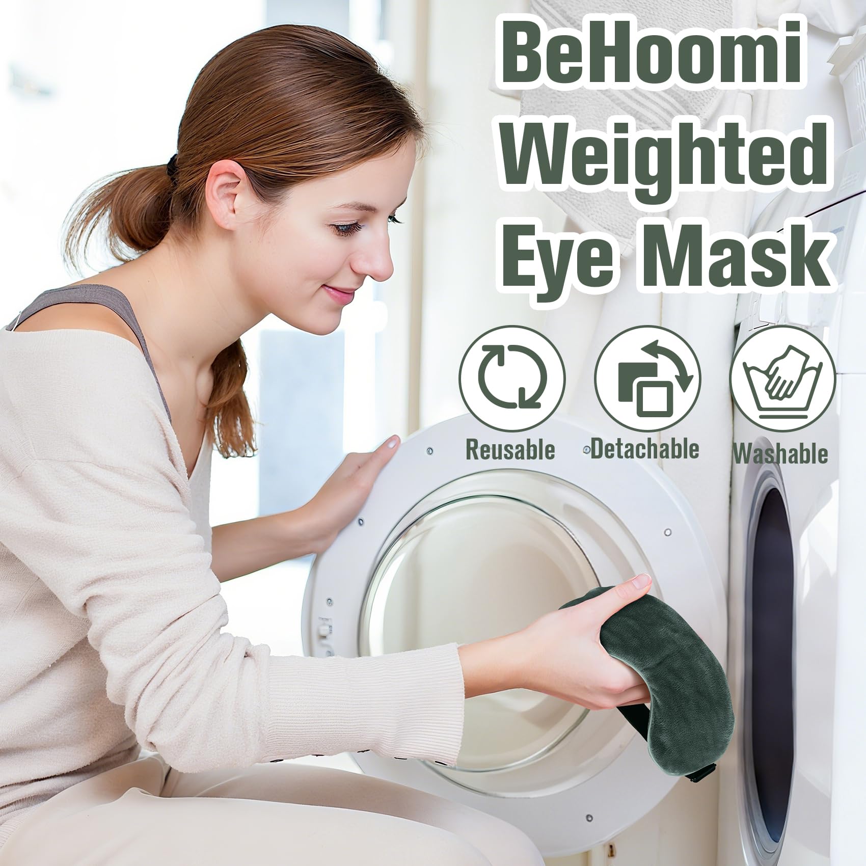 BeHoomi plush cover being hand-washed showing easy maintenance and hygiene