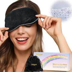 BeHoomi black mask front view showing compact design and light blocking benefit