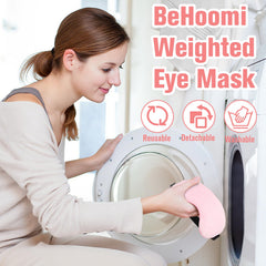 BeHoomi heated eye mask in use offering warm compress and instant relaxation