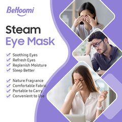 BeHoomi mask in use on a resting woman showing calming warmth