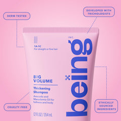 BEING INC 354mL bottle next to ruler to display accurate size and scale