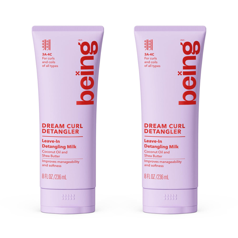 BEING INC front view of being DREAM CURL bottle showing label and size, highlights everyday hydration