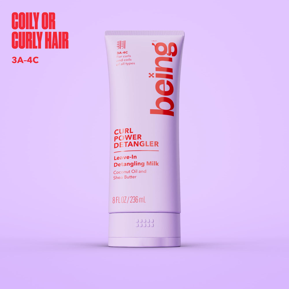 BEING INC creamy pour of being DREAM CURL milk showing lightweight texture and smooth slip