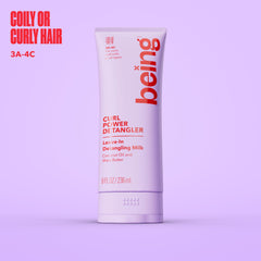 BEING INC creamy pour of being DREAM CURL milk showing lightweight texture and smooth slip