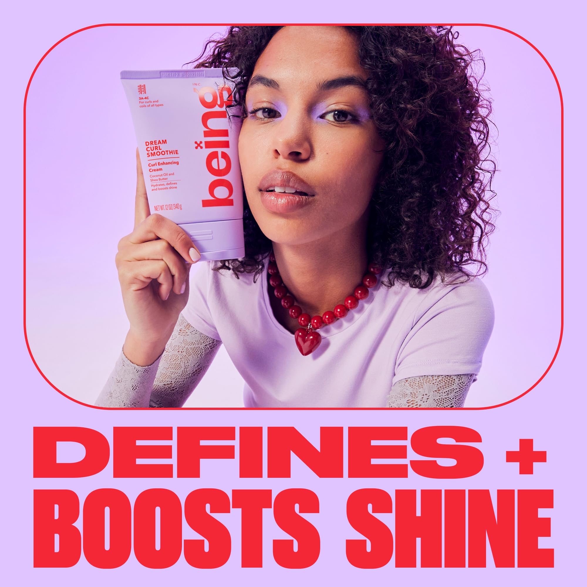 BEING INC applying Dream Curl Smoothie to damp hair for improved curl definition and manageability
