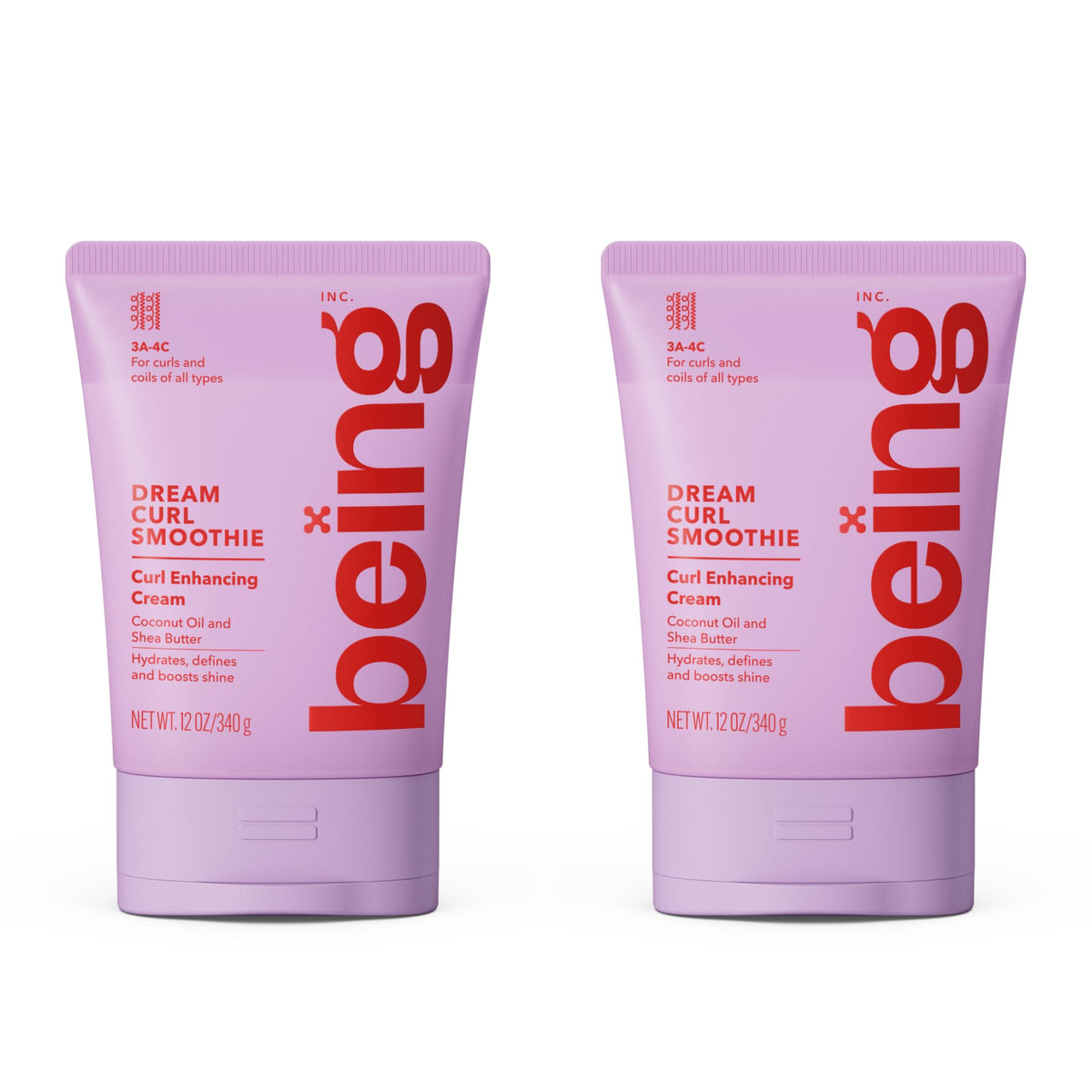 BEING INC front packaging of Dream Curl Smoothie showing product and benefit of defined curls