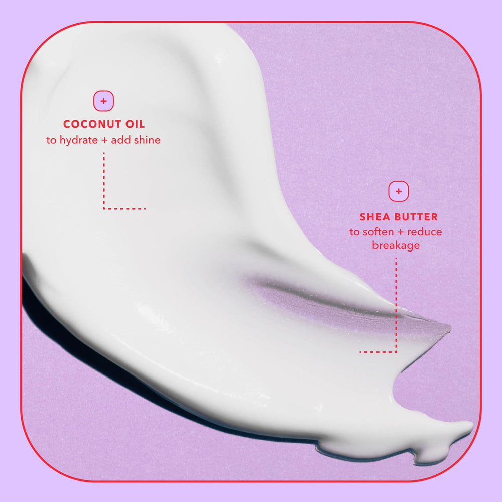 BEING INC close-up of coconut and shea butter ingredients illustrating natural moisture boost