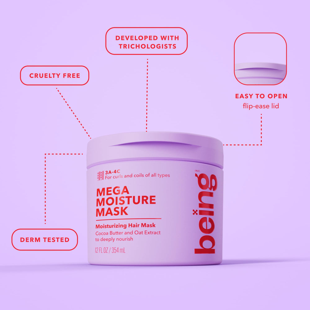 being inc applying mask to wet curls for improved detangling