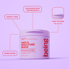 being inc applying mask to wet curls for improved detangling