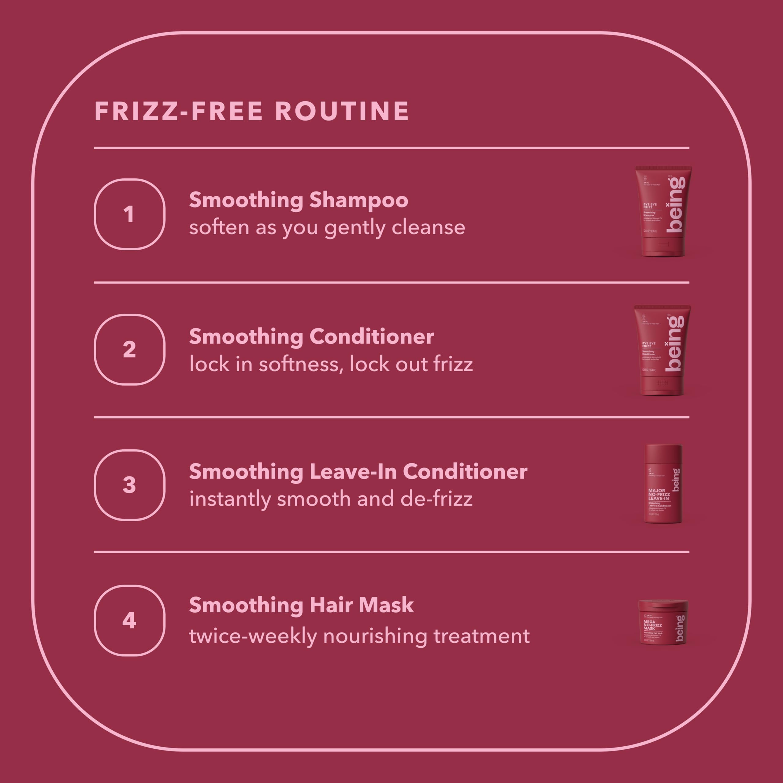 BEING INC bottle staged in bathroom setting showing everyday styling use