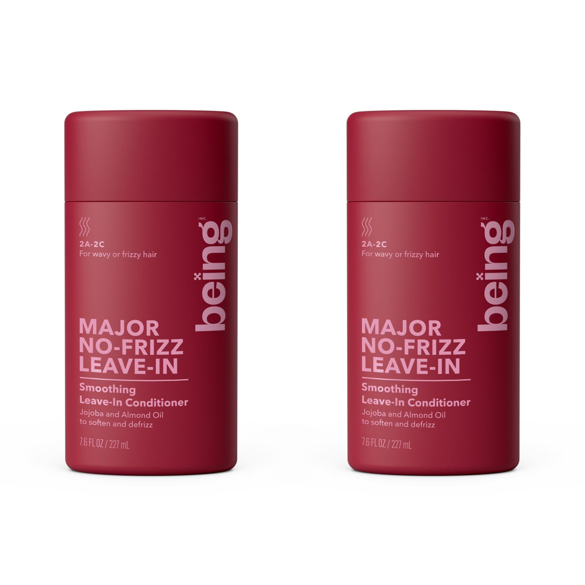 BEING INC front packaging of being MAJOR No-Frizz showing product benefits