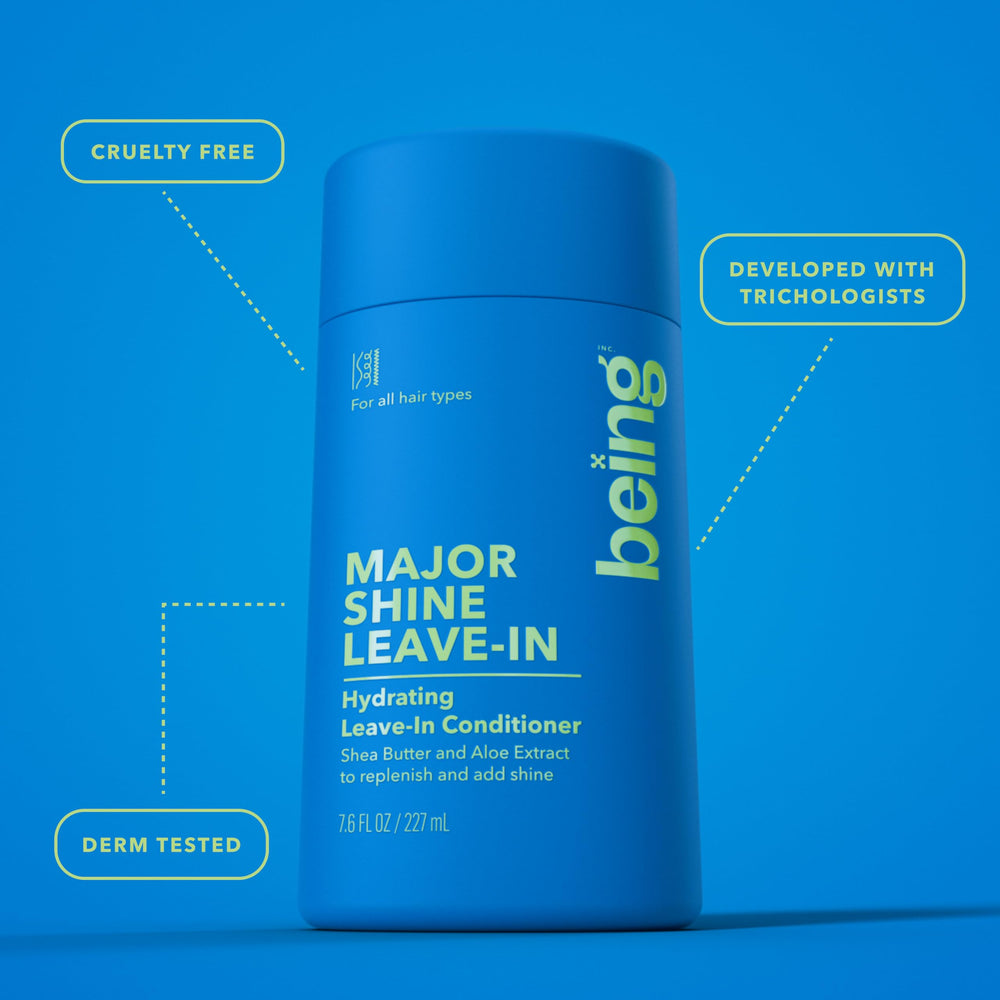 BEING INC shea butter and aloe depiction highlighting natural moisturizing benefits