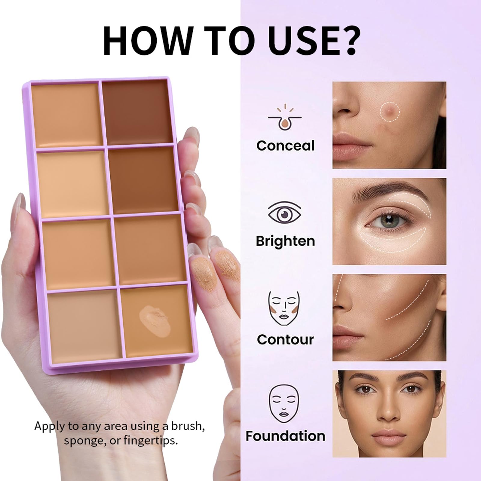 Bekoeen brush applying cream showing easy blending and precise coverage