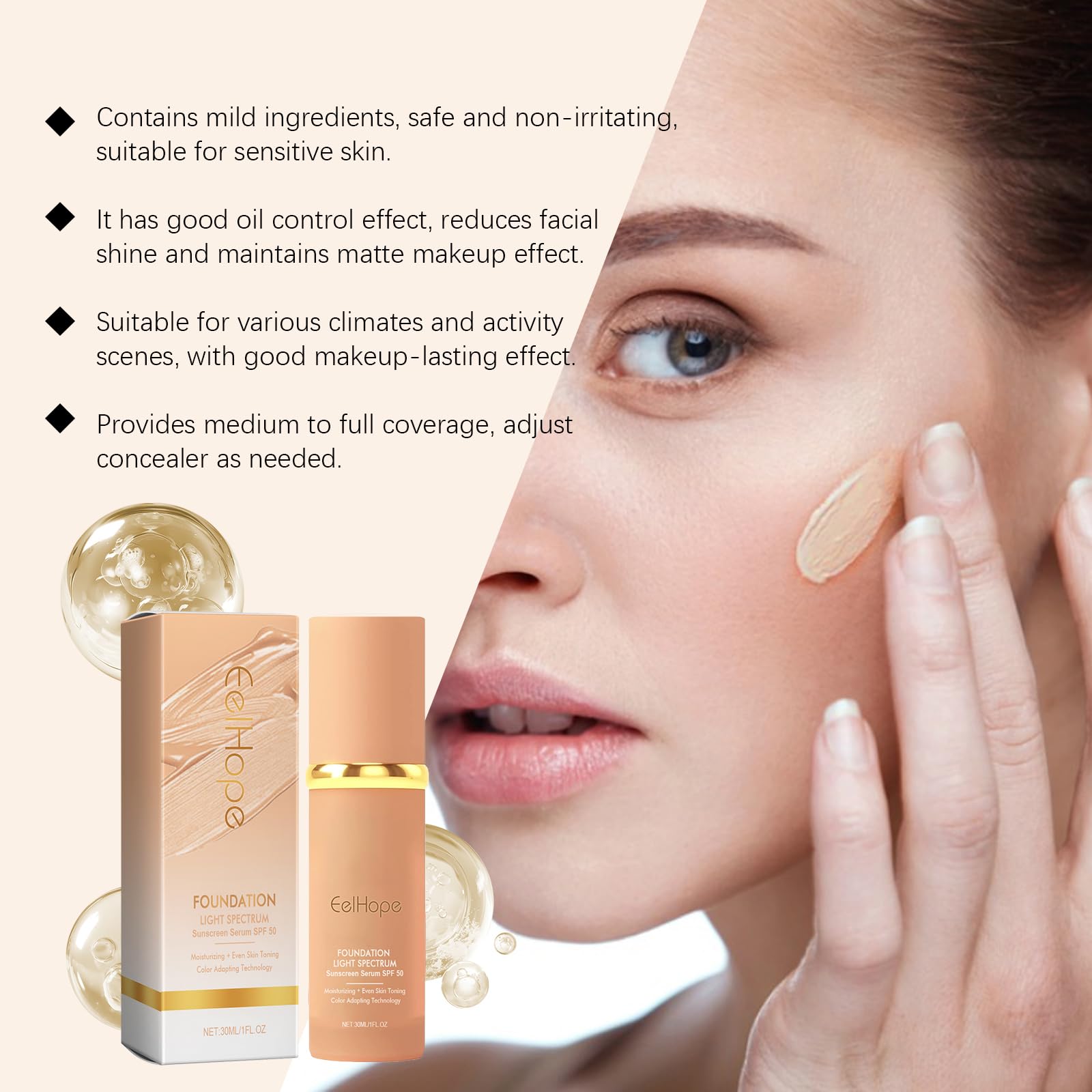 Bekoeen application with sponge showing smooth, streak-free finish benefit