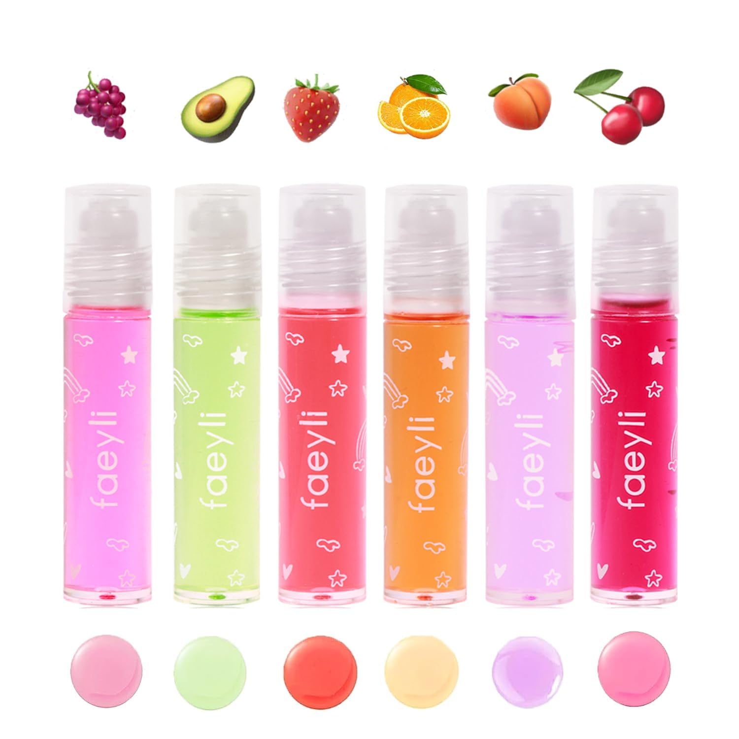 Bekoeen front packaging showing six colorful roll-on glosses and bright design benefit: easy selection