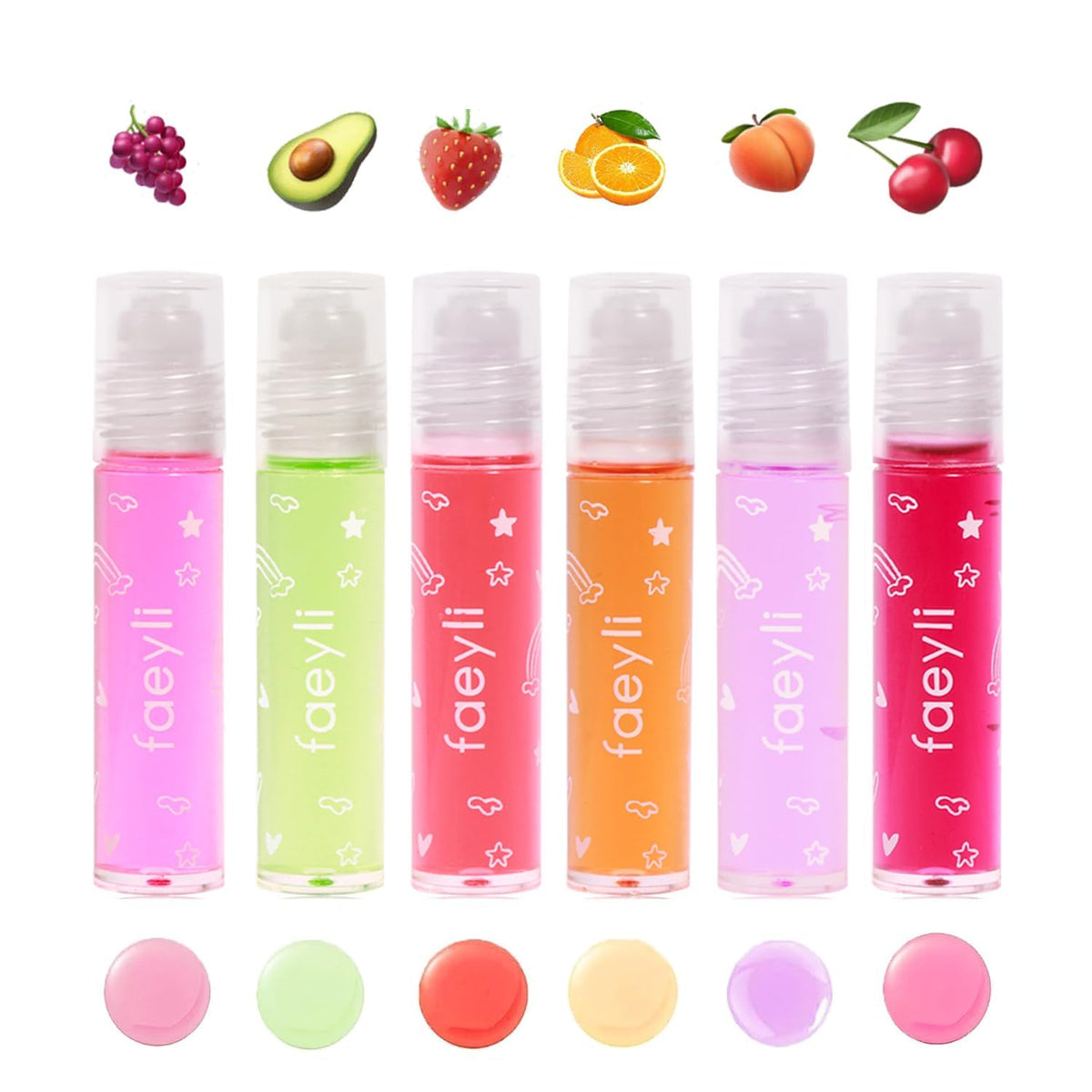 Bekoeen front packaging showing six colorful roll-on glosses and bright design benefit: easy selection