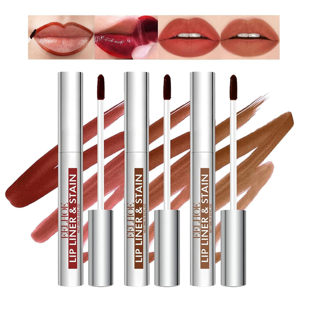 Bekoeen front packaging showing the three-piece peel off lip stain for durable color