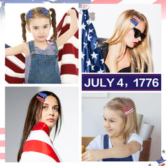 Beleki clip in model hair during 4th of July celebration adds instant festive accent