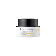 belif jar front view showing label and brightening gel-cream benefit