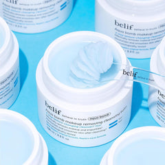 belif cleansing balm being massaged on skin showing effective makeup removal