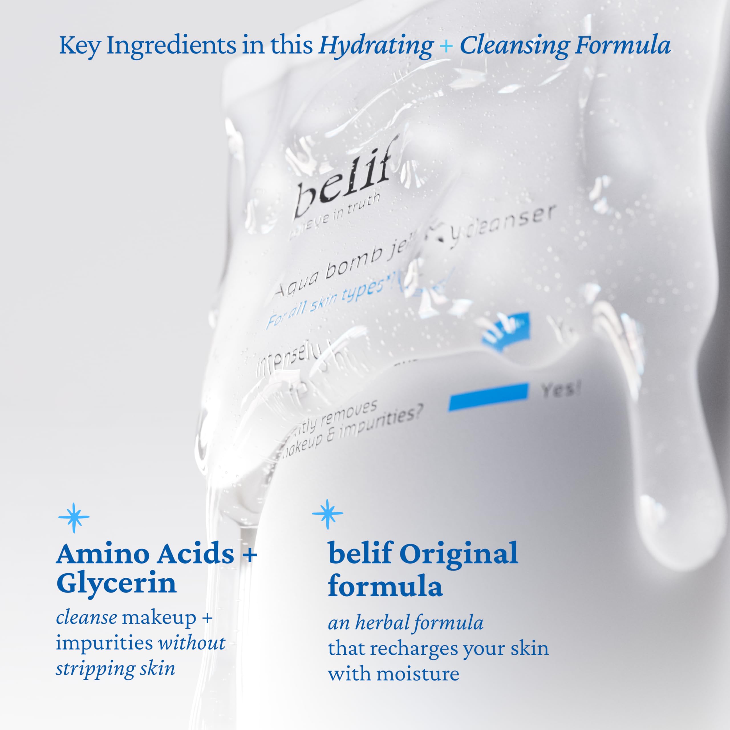 belif foam lather on hand, demonstrates soft cleansing action