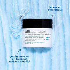 belif open jar with scoop showing easy hygienic dispensing and travel convenience