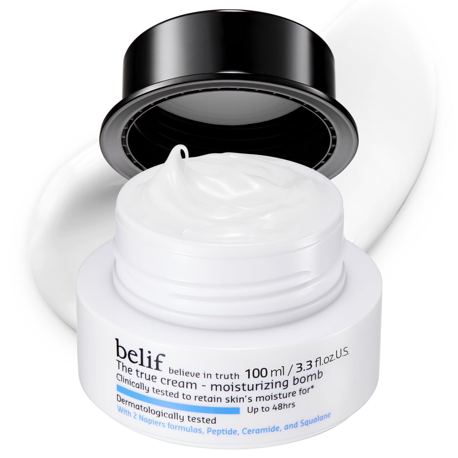 belif front packaging of Moisturizing Bomb shows product benefits and size