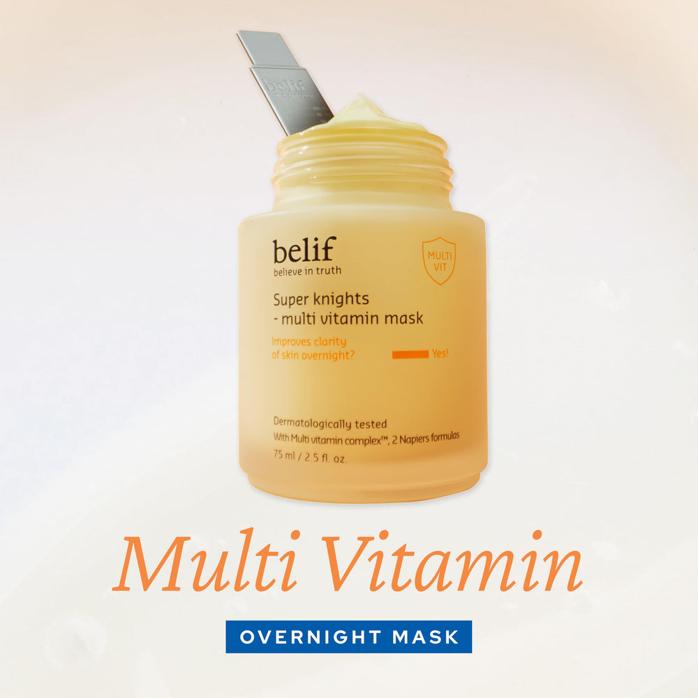 belif mask staged in nighttime routine showing easy use benefit