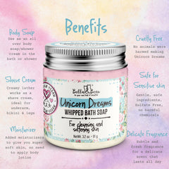 Bella & Bear whipped soap lather on skin demonstrating cleansing and smoothing benefits