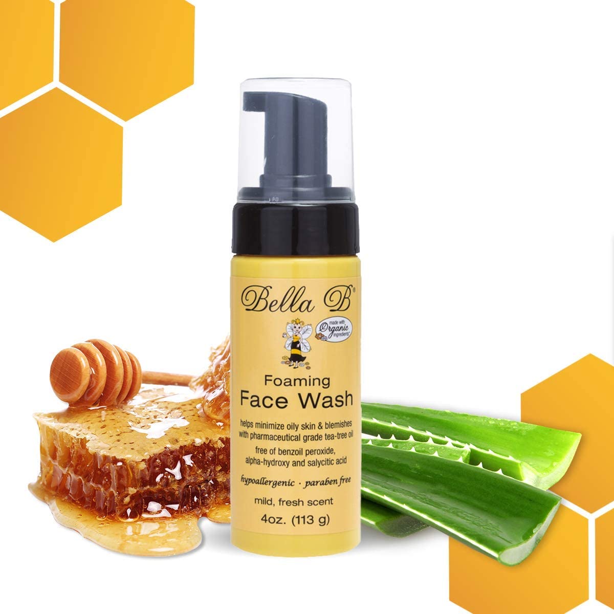 Bella B front packaging view showing 4 oz bottle and clear labeling for gentle cleansing