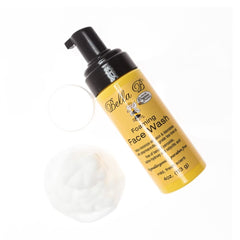 Bella B foaming wash in hand being dispensed to show convenient everyday use
