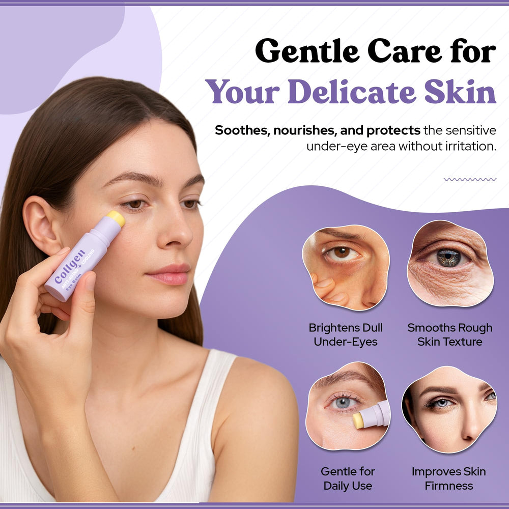 Bella Bliss applying stick under eye in morning, reduces puffiness and refreshes