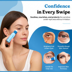 Bella Bliss being applied under eye demonstrating quick hydration and smoothing