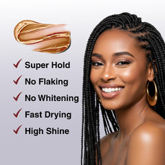 BELLATIQUE used during braiding to secure strands and reduce frizz