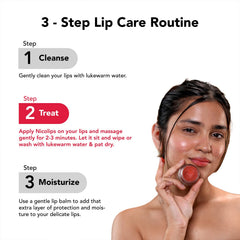 BellaVita application demonstration on lips showing smooth, even exfoliation
