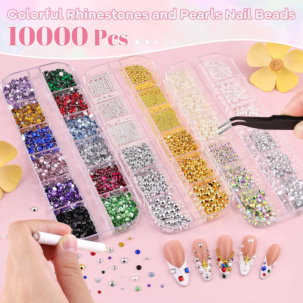 BELLEBOOST 12-compartment organizer keeping rhinestones and pearls separated for neat use