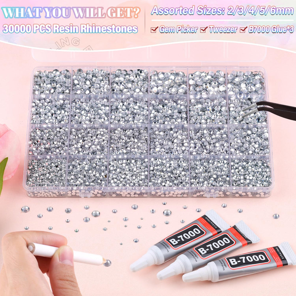 BELLEBOOST 24-grid organizer with sorted rhinestones for fast access