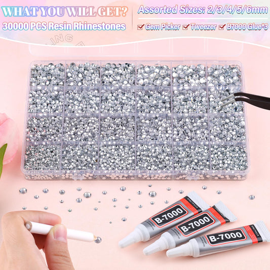 BELLEBOOST 24-grid organizer with sorted rhinestones for fast access