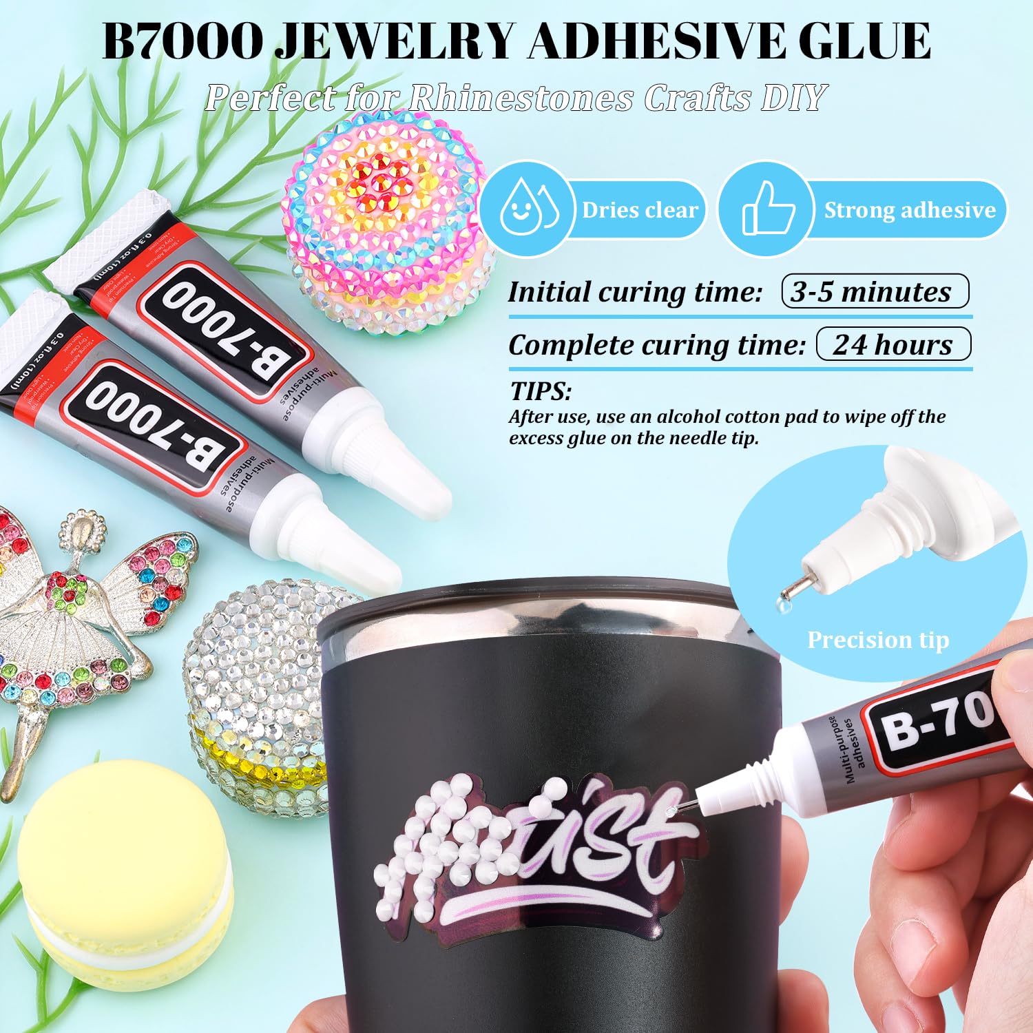BELLEBOOST B7000 glue with precision needle for clear strong adhesion