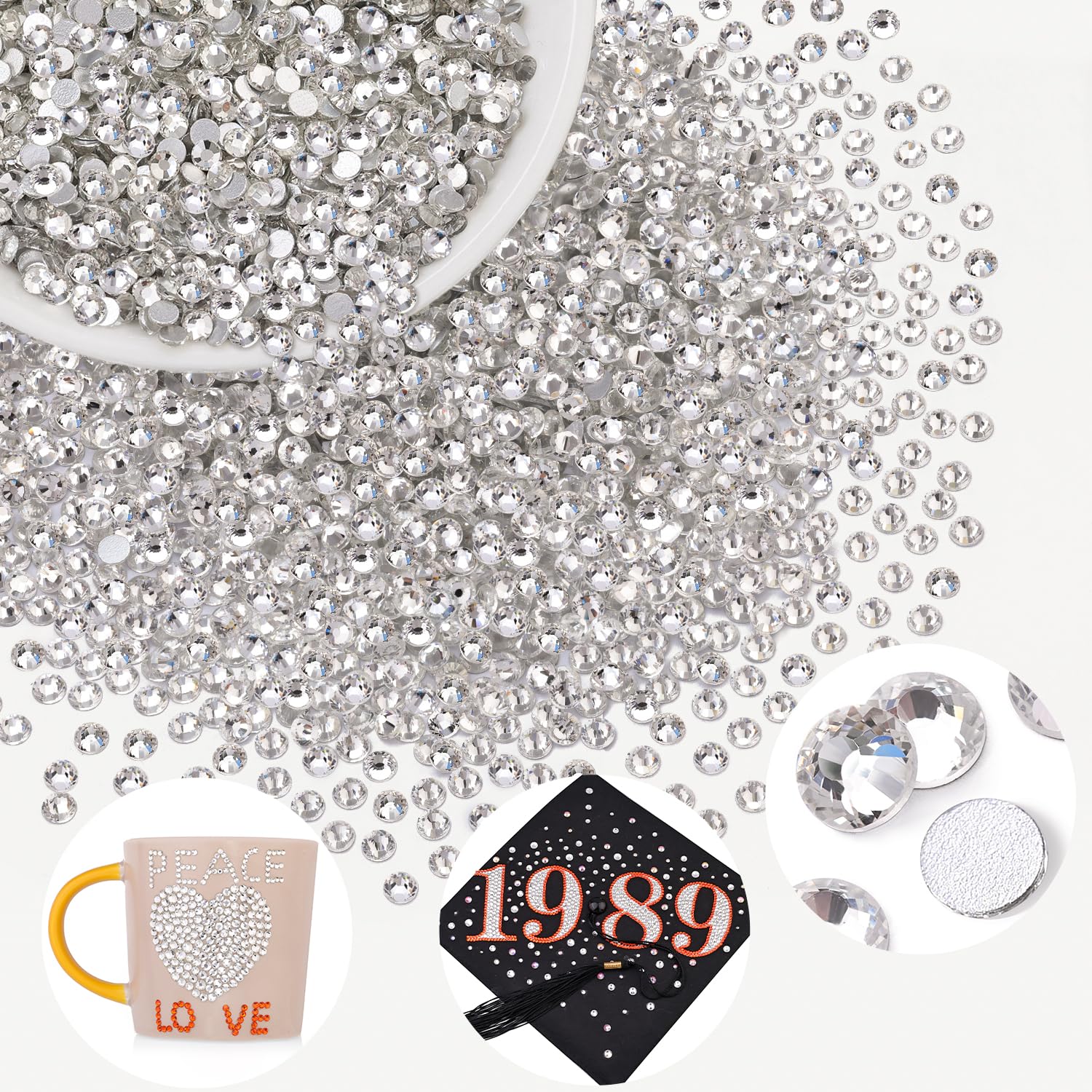 BELLEBOOST organized storage box holding rhinestones for tidy reuse