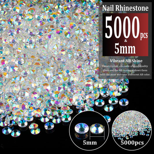 BELLEBOOST close-up of faceted 5mm AB resin rhinestone showing reflective sparkle
