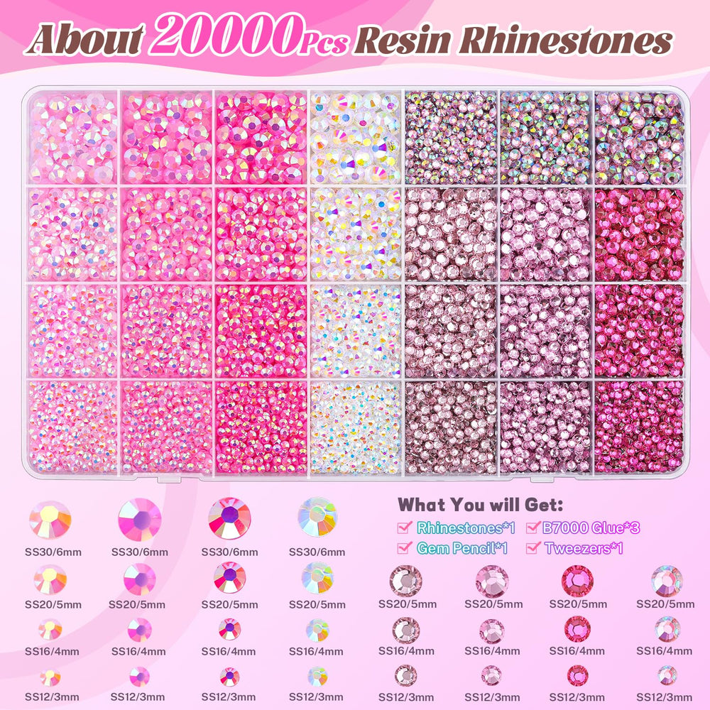 BELLEBOOST close-up of pink rhinestone facets highlighting bright, durable multi-angle sparkle