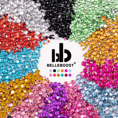 BELLEBOOST color box open with 12 hues displayed, fast color selection benefit