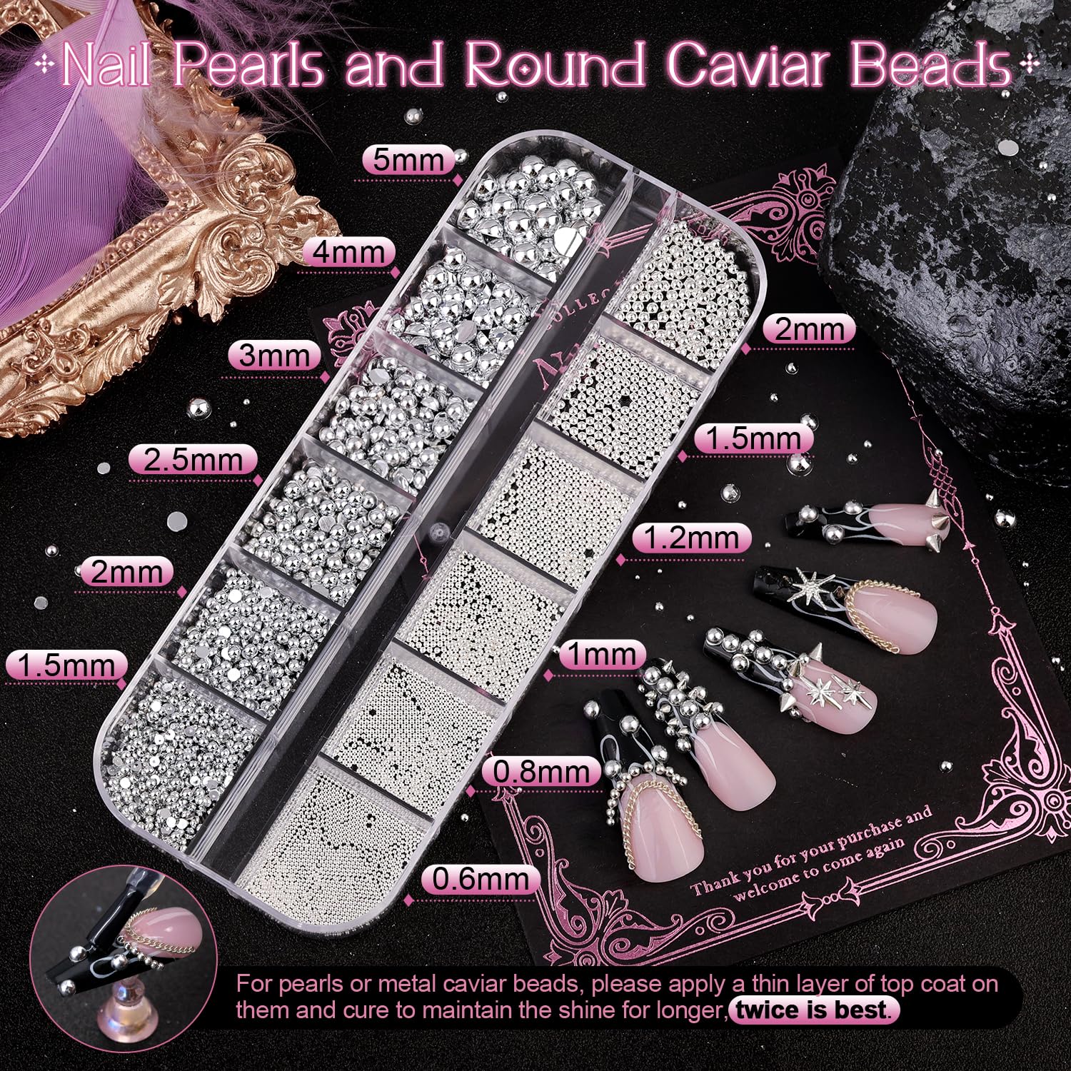 BELLEBOOST cone spikes close-up showing texture and shine for bold nail accents