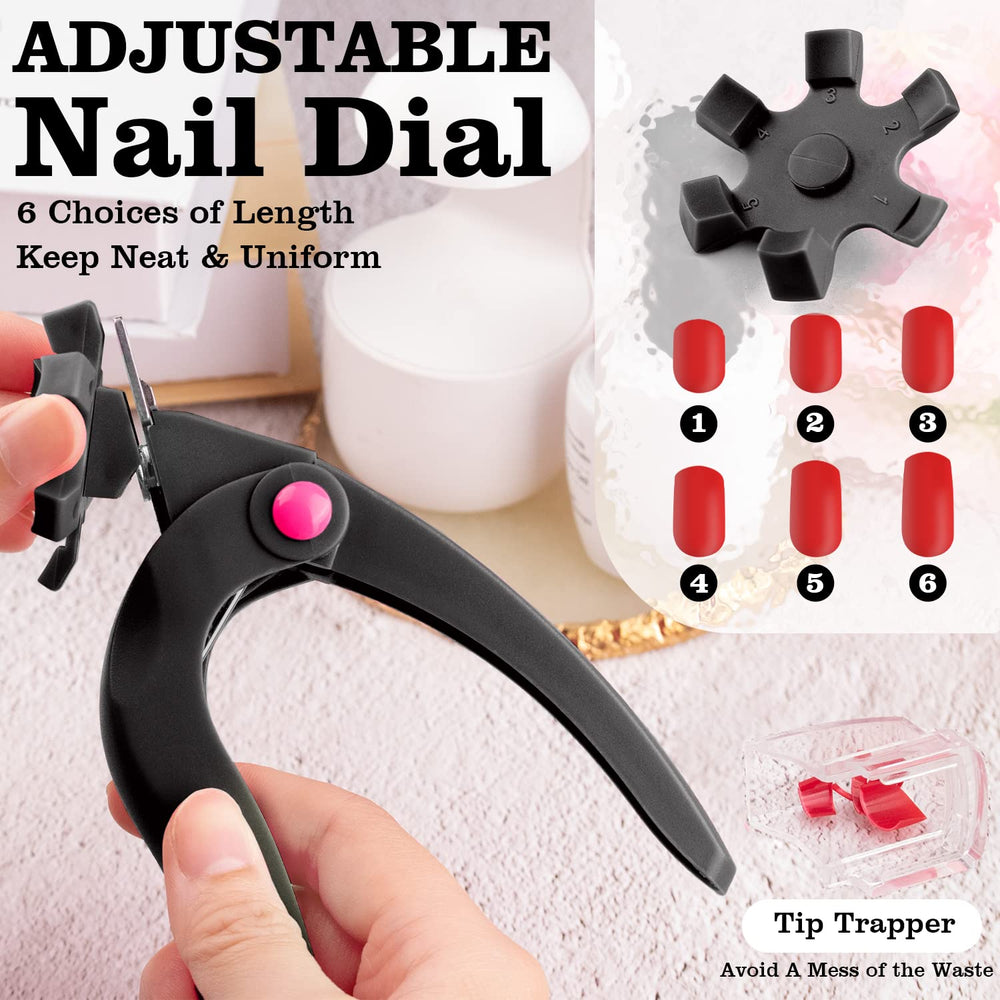 BELLEBOOST closeup of rotating dial sizer demonstrating six thickness settings for repeatable nail lengths