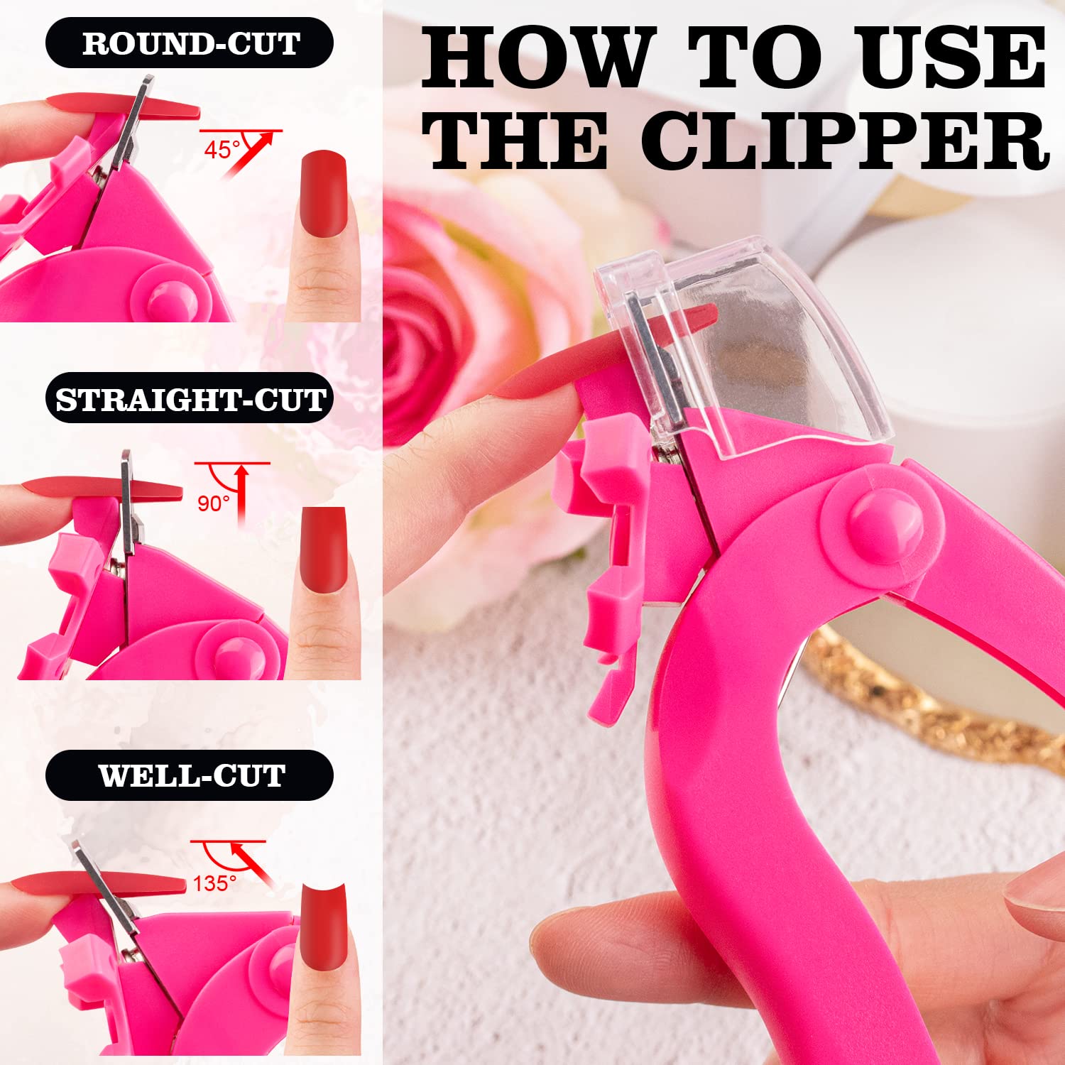 BELLEBOOST rotating dial sizer in use ensuring consistent artificial nail length every time