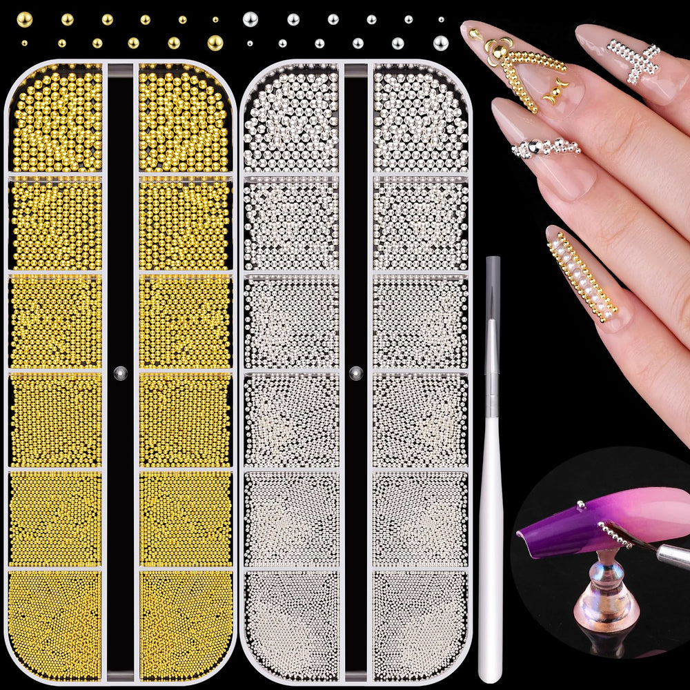 BELLEBOOST front box display showing gold and silver bead variety and organized storage benefit