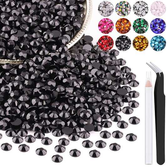 BELLEBOOST front packaging showing 2500 black rhinestones and tools for quick setup