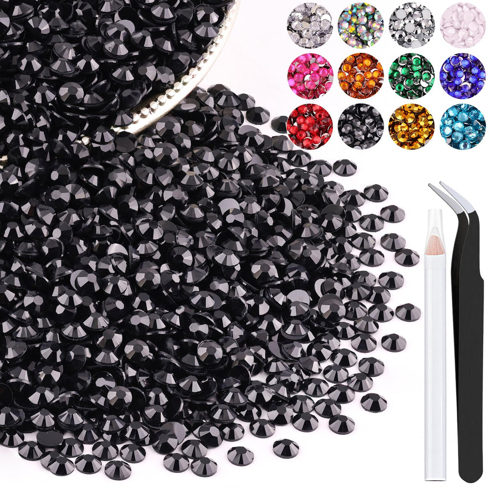 BELLEBOOST front packaging showing 4000 black rhinestones and tools, convenient bulk supply