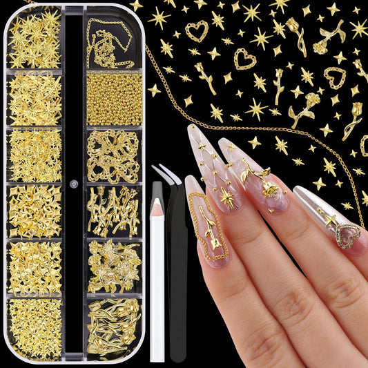 BELLEBOOST front packaging showing full gold charms kit and tools for instant styling